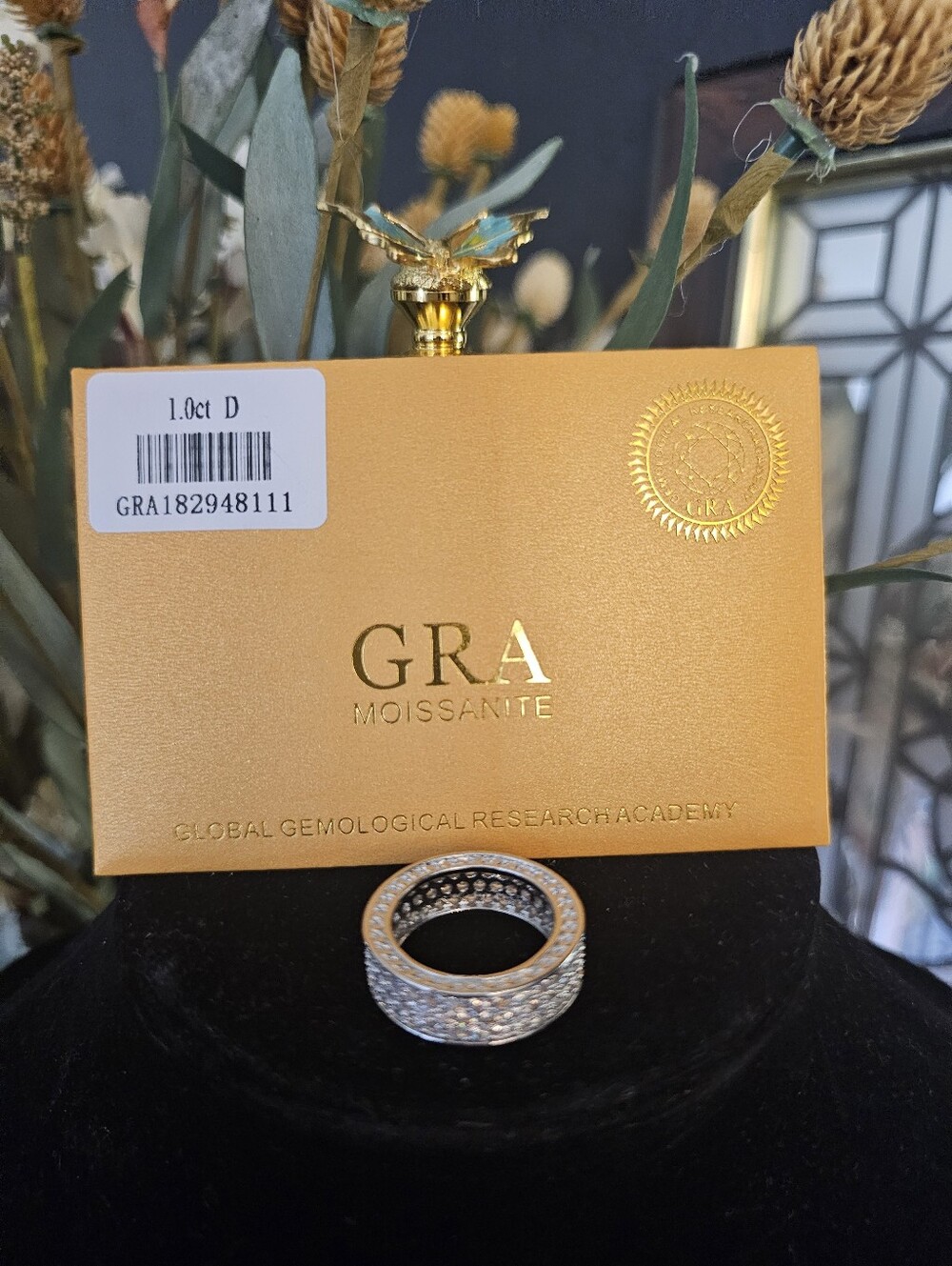 Moissanite Eternity Band Ring with GRA